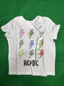 Camiseta AC/DC 18M Niño Pequeño Banda de Rock Camiseta Bebé Clásica Estilo Gira Teach ’Em Young - Imagen 1 de 5