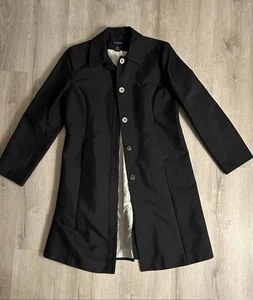Anne Taylor Women’s Black Mid-Length Single Breasted  Petite Coat, Size 4P - Picture 1 of 13