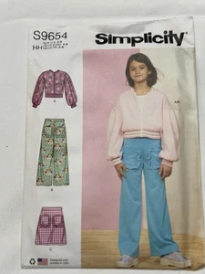 Simplicity Pattern S9654 Girl's Jacket Pants Skirt Ruffle Pocket Sz 3-6 UNCUT - Picture 1 of 2