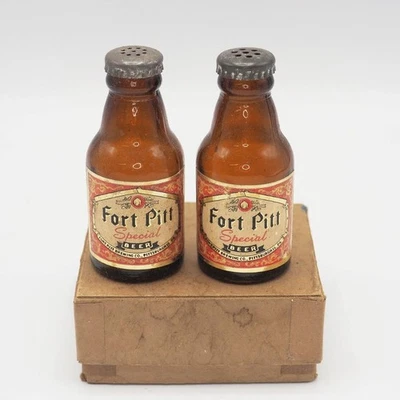 Fort Pitt Beer Pittsburgh Salt Pepper Shaker Set w/ Box - Image 1 of 3