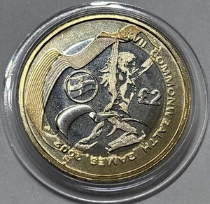 2002 Commonwealth Games Nordirland Flagge unzirkuliert Großbritannien zwei Pfund £2 Münze - Bild 1 von 4