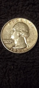 1964 D Mint Mark On Reverse 90% Silver Washington Quarter - Picture 1 of 18