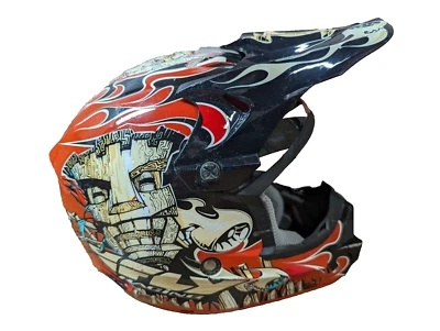 Casco de moto de cross Fly Racing con impresión gráfica de determinación de victoria, talla YL Foto 1 de 4