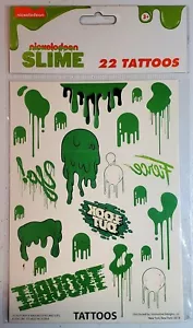 Nickelodeon Slime Temporary Tattoos Kids 22 Pieces Sealed Innovative Designs NWT - Picture 1 of 6