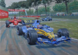 Tarjeta de cumpleaños en blanco Fernando Alonso Renault Fórmula 1 F1 carreras de coches - Imagen 1 de 1