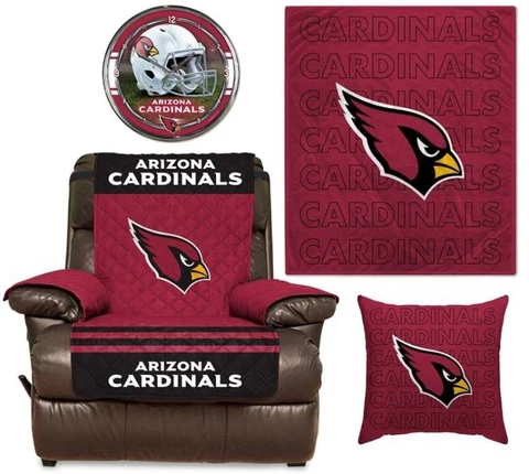 Arizona Cardinals NFL Recliner Protector, Blanket, Pillow and Wall Clock Cover