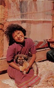 Monument Valley Arizona NAVAJO GIRL Native American Indian '60s Vintage Postcard - Picture 1 of 2
