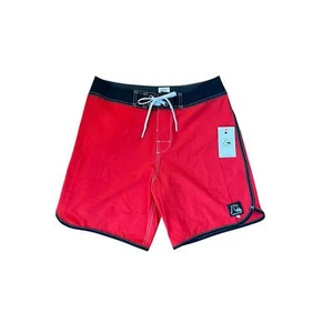 Quiksilver Men OR Scallop 18" Board Shorts Red Size 32 - Picture 1 of 4