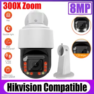 8 MP 4K Vollfarbe 300X Zoom High Speed Dome POE PTZ Kamera Hikvision kompatibel - Bild 1 von 17