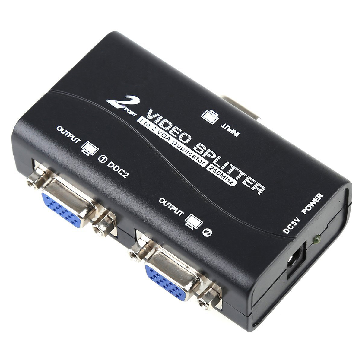 1 PC to 2 Monitor 2 Port VGA SVGA Video 