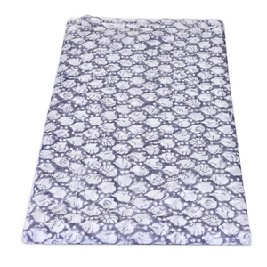 Indian Handmade Hand Block Flower Print Running Cotton Voile Fabric 10 Yard - Picture 1 of 5