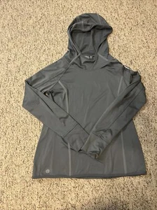 Athleta Hoodie Women’s Size Medium Gray Hooded Long Sleeve Shirt Thumb Holes - Picture 1 of 7