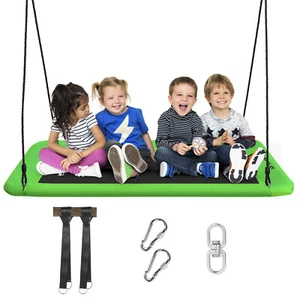 Goplus 700lbs Giant 60" Platform Tree Swing Outdoor w/ 2 Hanging Strap Green - Picture 1 of 9