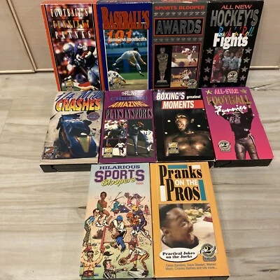 HUGE Vintage VHS 📼 Sports LOT Football Baseball Funnies Pranks Boxing Hockey - Image 1 of 4