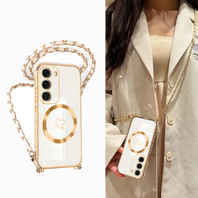 MARKENLOS Handykette mit Magsafe Hülle für Samsung S25 Ultra S24 FE S23 S22 Magnetic Case