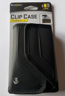 BRAND NEW Black Nite Ize Clip Case Sideways Rugged Nylon Phone Holster - LARGE  - Image 1 of 4