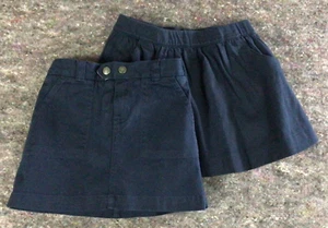 2 Girls Size 6 Cotton Navy Blue Skort Skirt Lands End - Picture 1 of 18