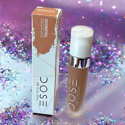 DOSE OF COLORS LIQUID MATTE LIPSTICK SUPERNATURAL BEIGE NUDE 0.16 Oz New In Box - Image 1 of 4