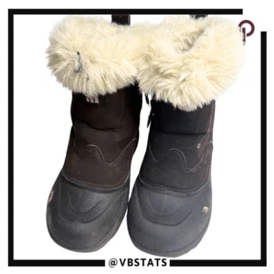 The North Face Girls Insulated Waterproof Zip Faux Fur Winter Snow Boots Size 13 - Picture 1 of 7