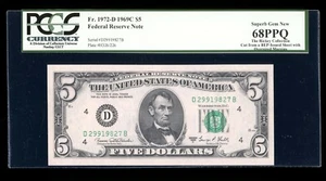 DBR 1969-C $5 FRN Cleveland Fr. 1972-D Superb Gem PCGS 68 PPQ Serial D29919827B - Picture 1 of 2