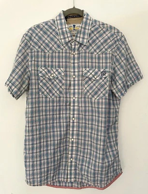 Pepe Jeans Shirt Mens SS Check Pearl Snap Salt Washed Feel Size L BNWT - Image 1 of 4