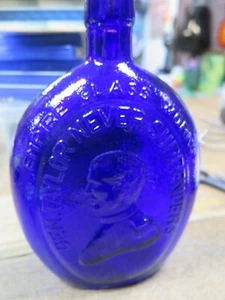 Vintage Empire Glass Works General Taylor Never Surrenders Cobalt Blue Bottle NI - Picture 1 of 5