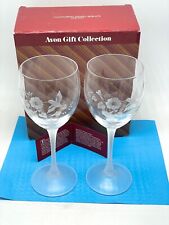 Vintage Avon Gift Collection Hummingbird Frosted Stem Crystal Wine Goblet Glass