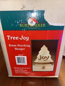 Soporte para Medias de Latón Kurt Adler Árbol de Navidad Alegría Hecho en India - Imagen 1 de 7