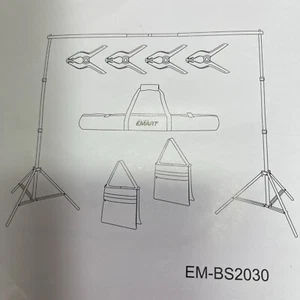 Emart Backdrop Stand 10x7ft(WxH) Photo Studio Adjustable Support - Picture 1 of 5