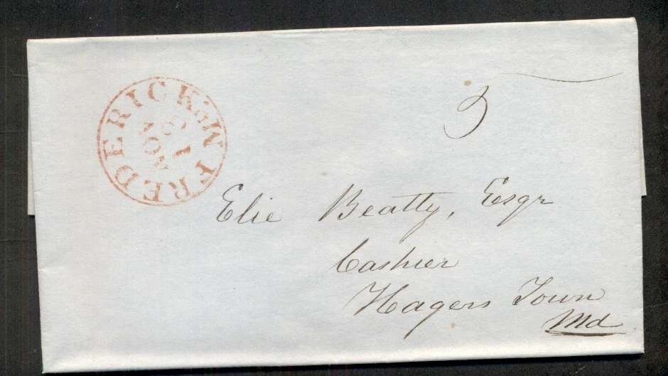 MARYLAND, Frederick 1846 folded letter w/Red town cancel, VF - Image 1 of 1