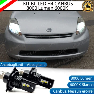 KIT FULL LED PER DAIHATSU SIRION LAMPADE LED H4 6000K BIANCO NO AVARIA LUCI - Immagine 1 di 4