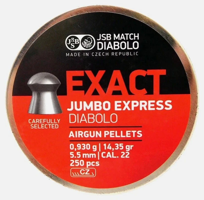 JSB Match Diabolo Exact Jumbo Heavy .22 Cal 18.13 Grains Domed 250ct