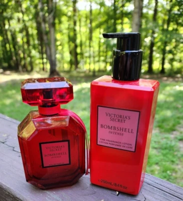 Victoria's Secret Bombshell Intenso Eau De Parfum 3.4 OZ + 8.4 OZ. Loción NUEVA Foto 1 de 3