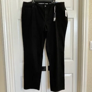 NWT ($60) Avenue 1432 Denim Sz 22TALL Black Jeans Zip Up Flat Front Pockets - Picture 1 of 17