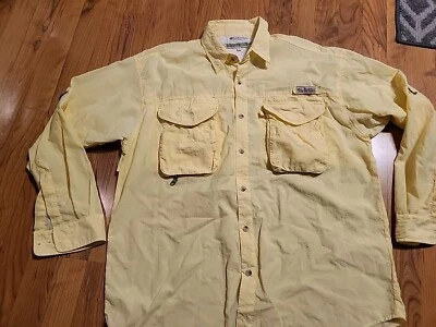 Camisa de pesca Columbia PFG manga larga amarilla ventilada grande Foto 1 de 4