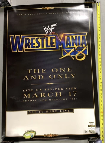 3/17/02 WWF Wrestlemania X8 (18) - 39 x 27 Poster - Hulk Hogan The Rock +++ Cover