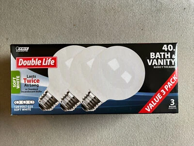 Feit ELECTRIC 40-Watt G25 120v  Light 3 bulbs for Bath & vanity 40G25/W/3 - Image 1 of 2