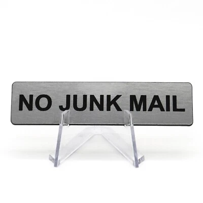 No Junk Mail Door Sign Engraved Plaque Letterbox Sign Self Adhesive Tape - image 1 of 4