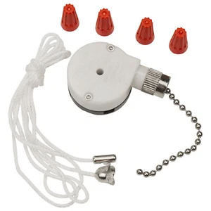Nickel Finish ZE-208s 3 Speed 4 Wire Ceiling Fan Pull Chain Switch Controller - Picture 1 of 4