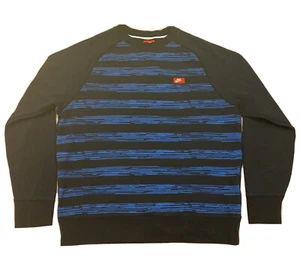 Nike Speed Striped Crew Neck Sweatshirt 614417-475 Box Logo Cotton L Large - Picture 1 of 6