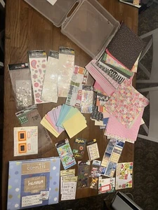SCRAPBOOKING ZUBEHÖR; VIELE VERSCHIEDENE PAPIERE, STICKER, SCRAPBOOK STARTER KIT - Bild 1 von 16