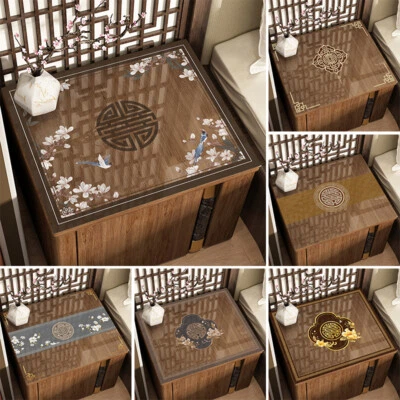 Waterproof PVC Transparent Table Cloth Bedside Table Cover Mat Protector Decor - Image 1 of 4
