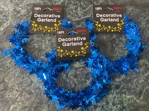 Blue Star Garland 18 ft each color Patriotic 4th July USA Decor wired - Picture 1 of 3