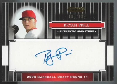 Bryan Price 2008 Razor Signature Series Black AU 100/199 Card# 188 - Image 1 of 4