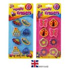 8Pcs Kids NOVELTY ERASERS Rubbers Toy Party Bag Fillers Birthday Gift TA4174 UK