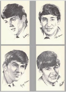 Lote De Colección De 4 Postales De Los Beatles B&W Sin Publicar Sin Usar Ringo Paul John George - Imagen 1 de 9
