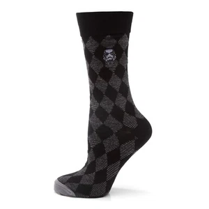 Stormtrooper Argyle Black Men's Crew Socks - Picture 1 of 1