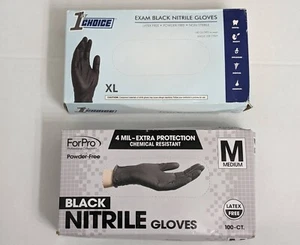 Set 1. Wahl Schwarz Nitril Einweg 3 Mil / Forpro Schwarz M Nitril 4 Mil - Bild 1 von 9