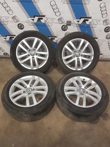 Genuine VW Golf MK6 6.5 x 16 CLEVELAND Alloy Wheels & Tyres 5K0 601 025 E - Picture 1 of 15