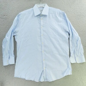 Charles Tyrwhitt Hemd Herren XL 17 Blau Gestreift Langarm Knopfleiste Kleid 33 - Bild 1 von 8